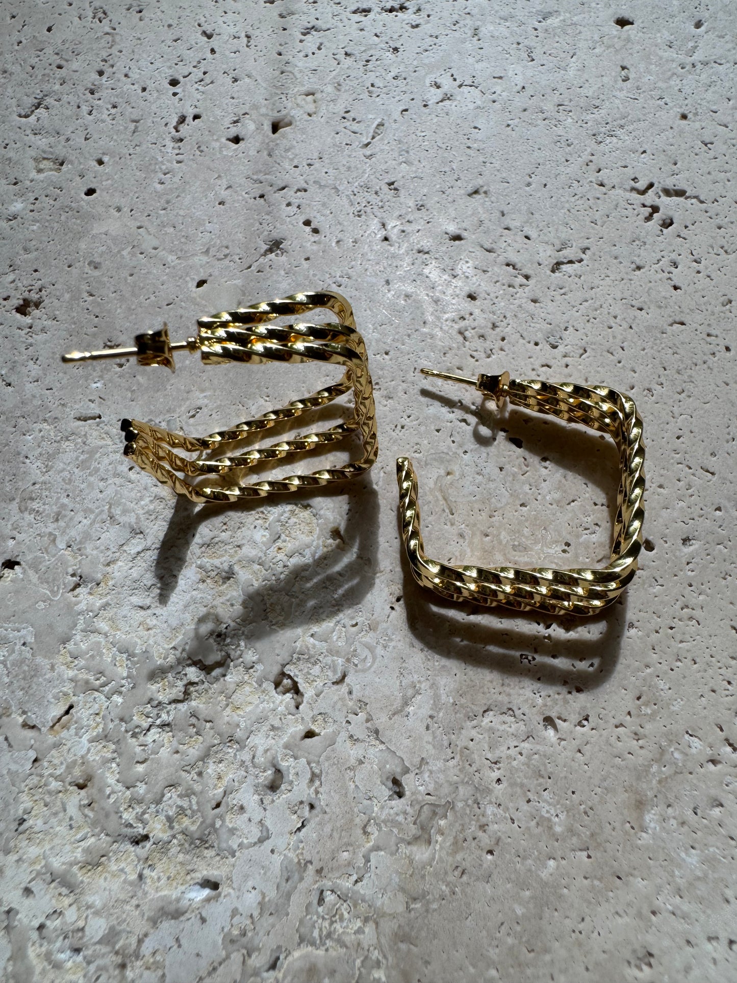 Golden Square Hoops | Modern Geometric Design