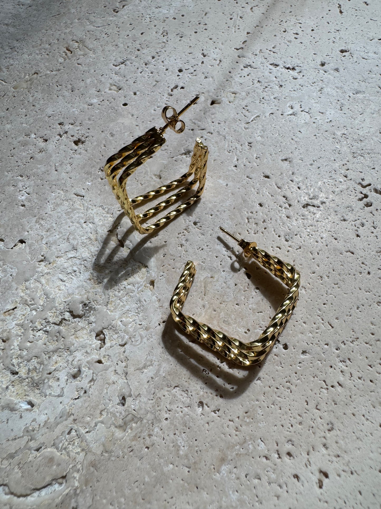 Golden Square Hoops | Modern Geometric Design