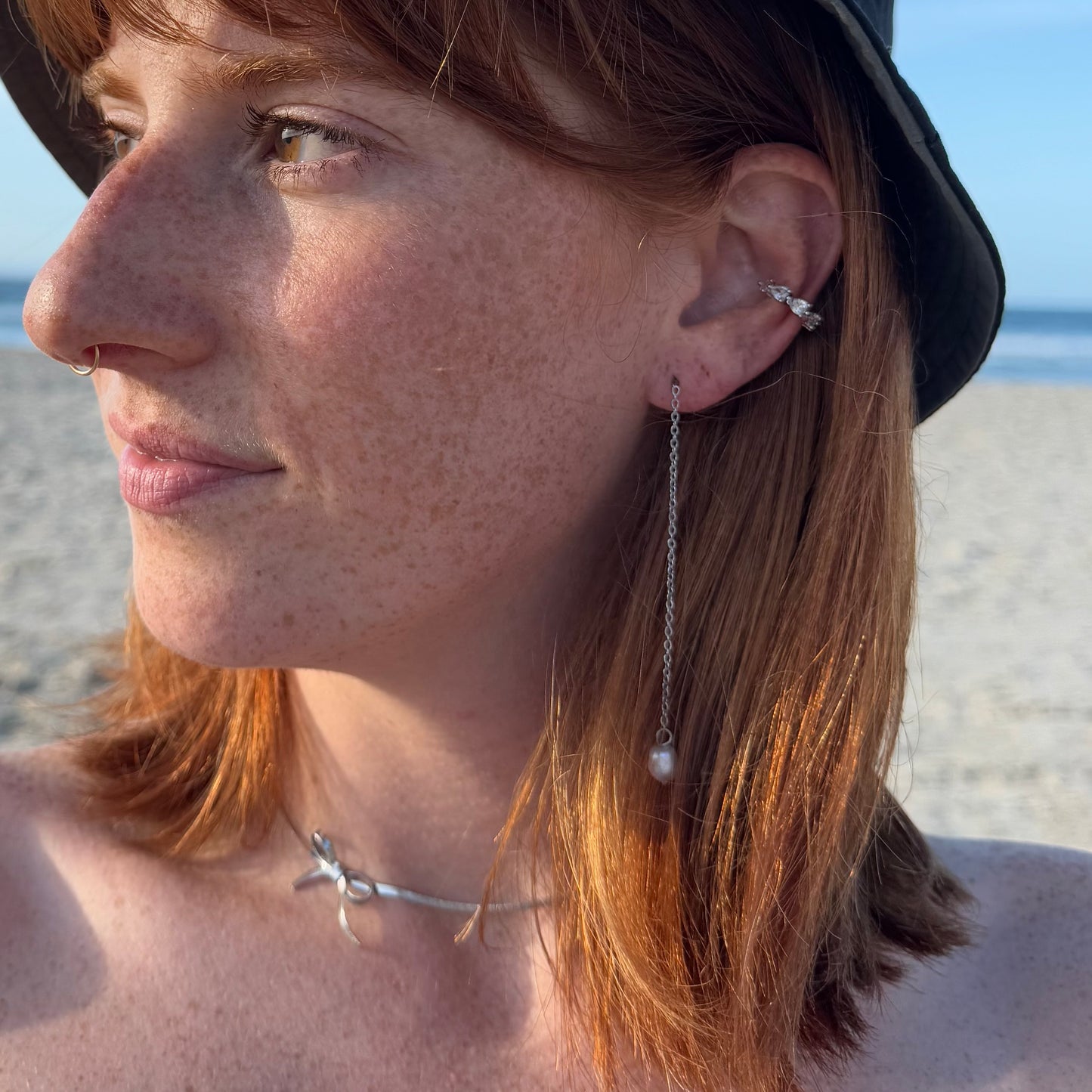 Coconut Drop Earring - Silver