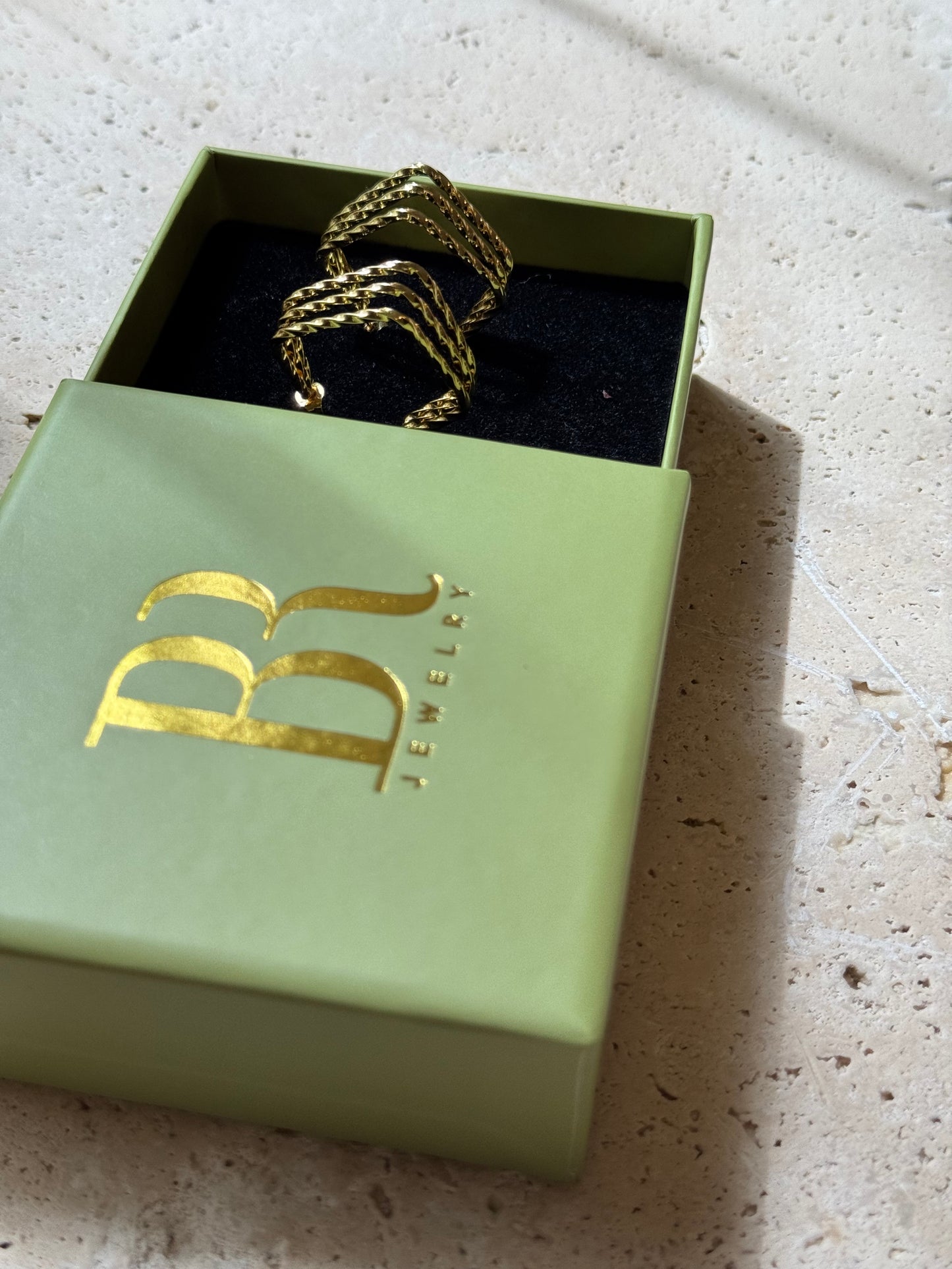 Golden Square Hoops | Modern Geometric Design