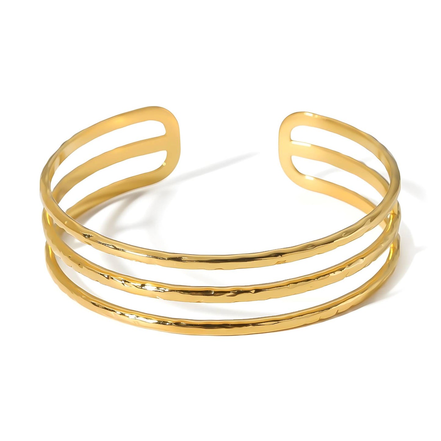 Tokyo Bracelet in Gold | Modern Triple Band Design