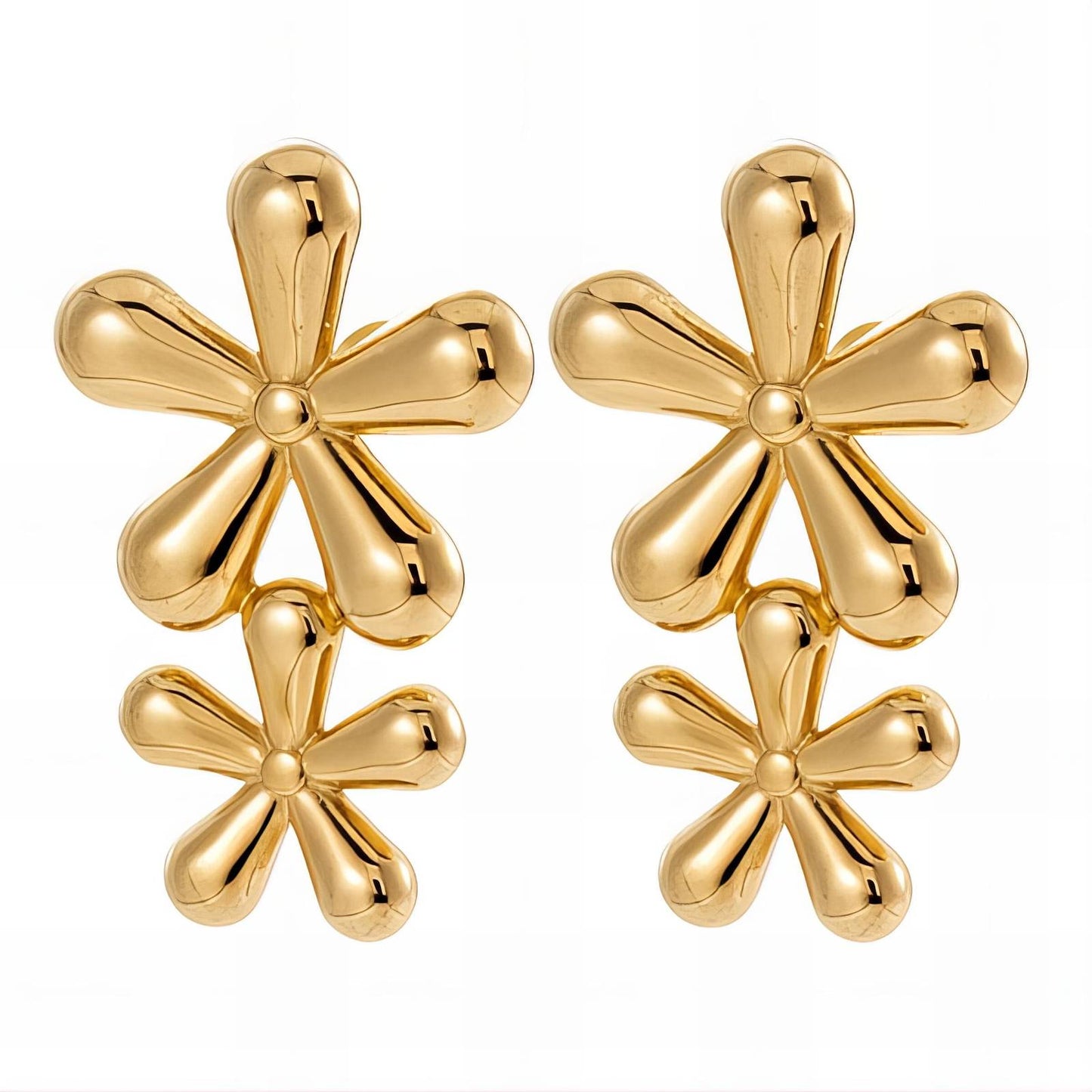 Maggie Earrings | Double Flower Design
