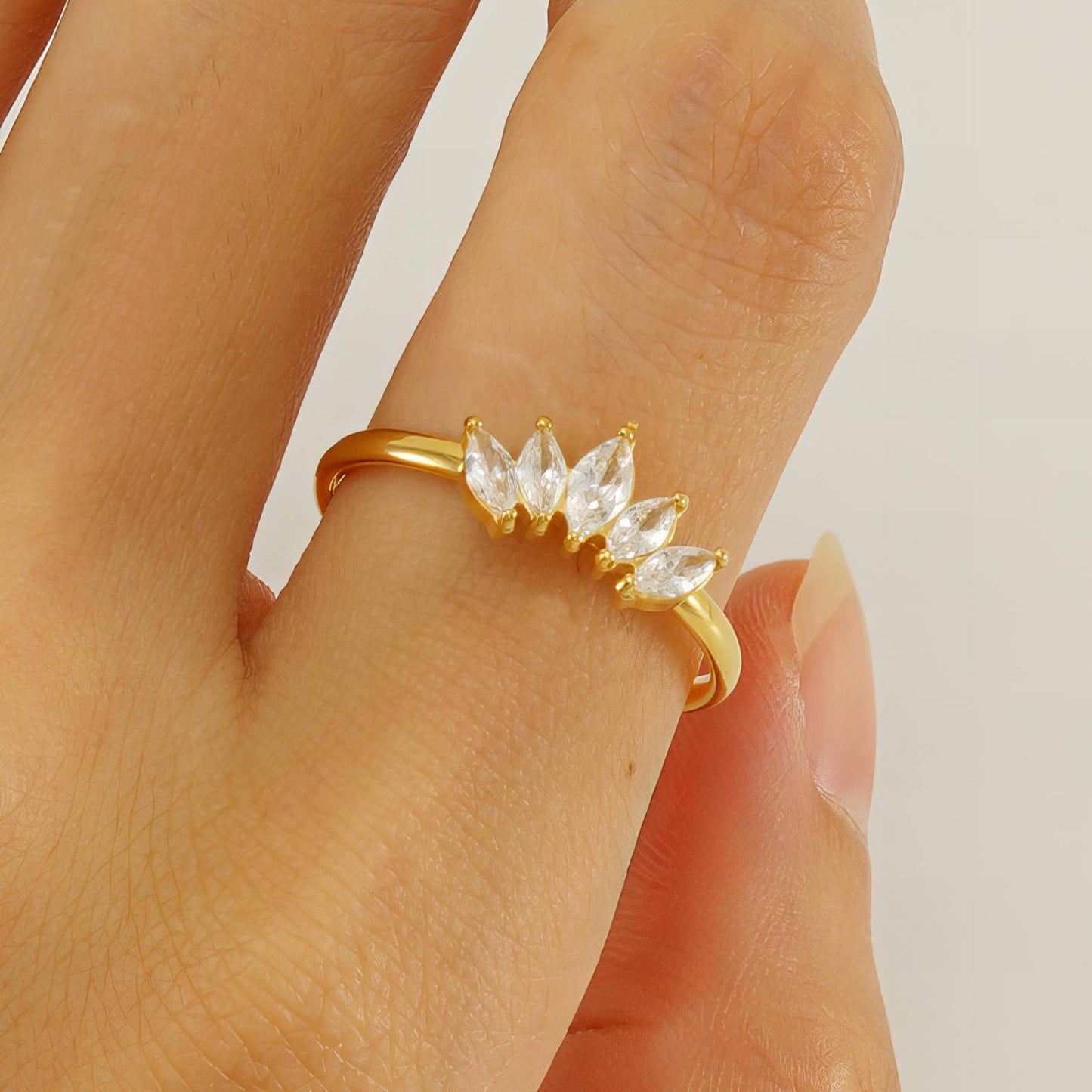 Crystal Crown Ring | Elegant Statement Design