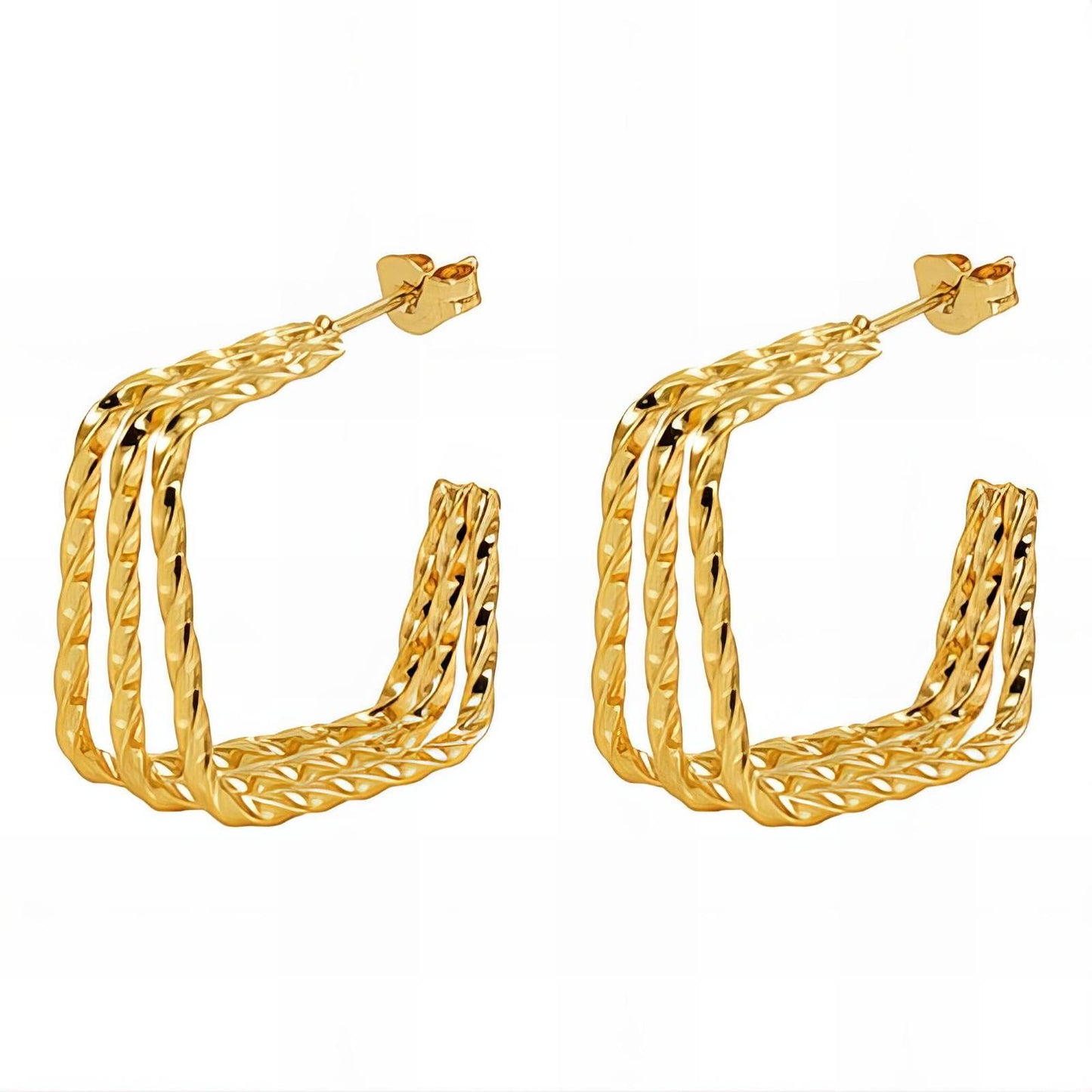 Golden Square Hoops | Modern Geometric Design