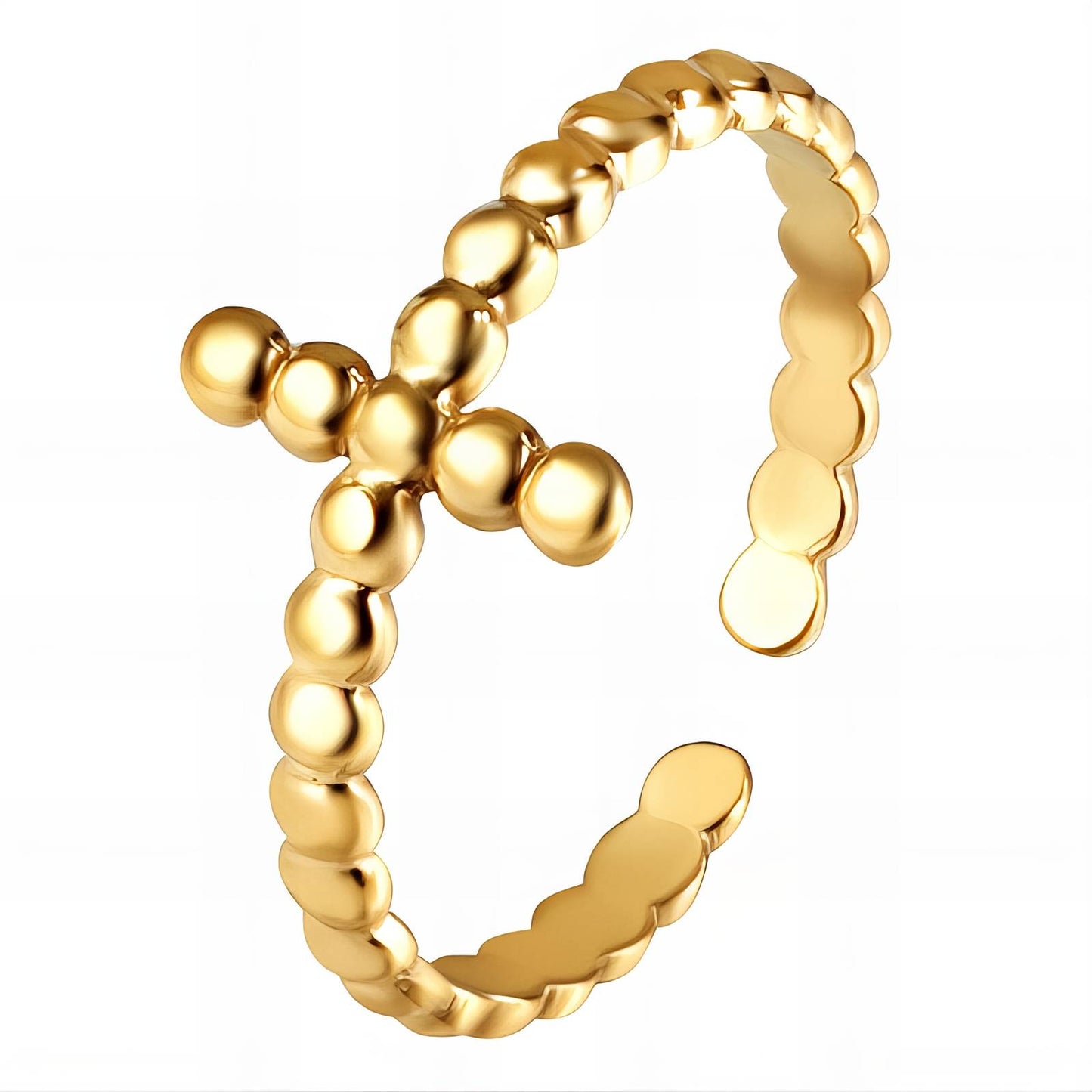 Saint Claire Cross Ring - Gold