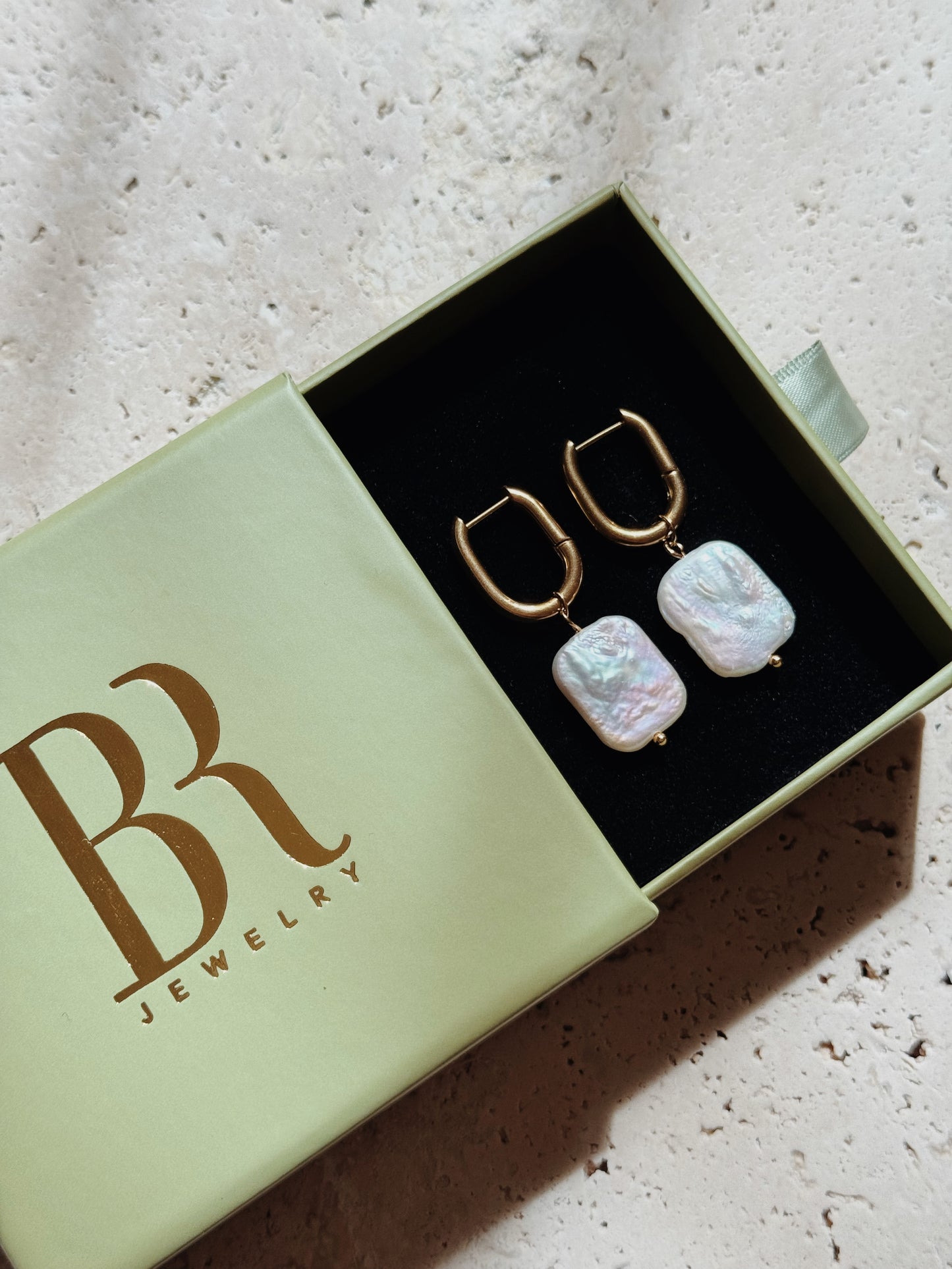 Athena Pearl Drop Earrings in Gold | Natural Freshwater Pearl