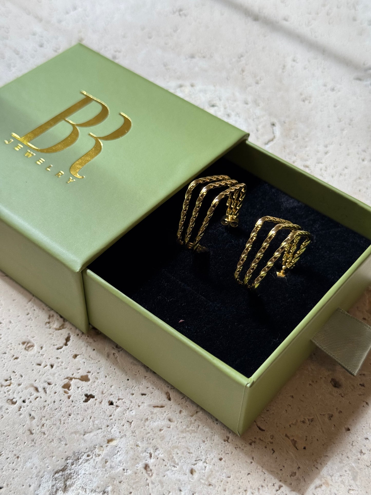 Golden Square Hoops | Modern Geometric Design