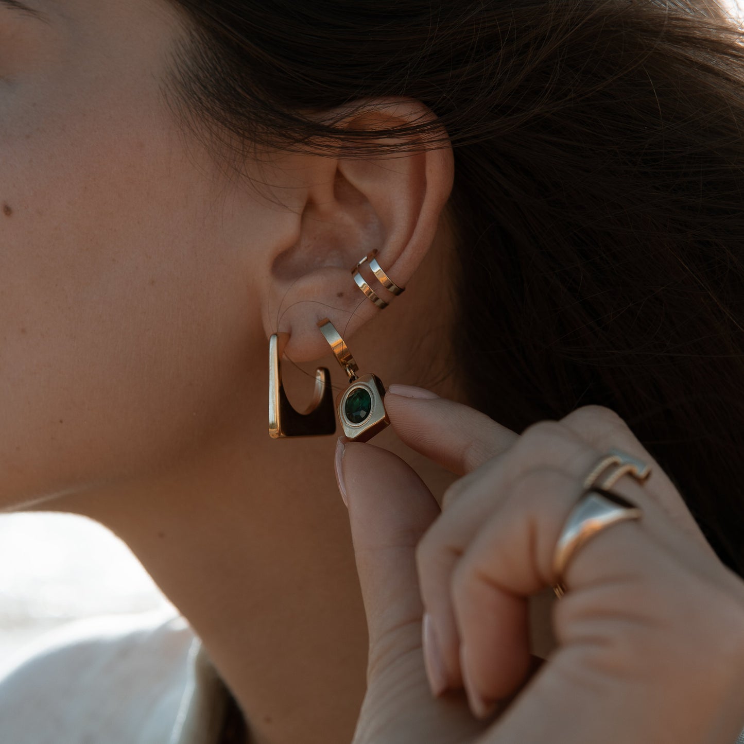 Goddness Cave Hoops - Gold