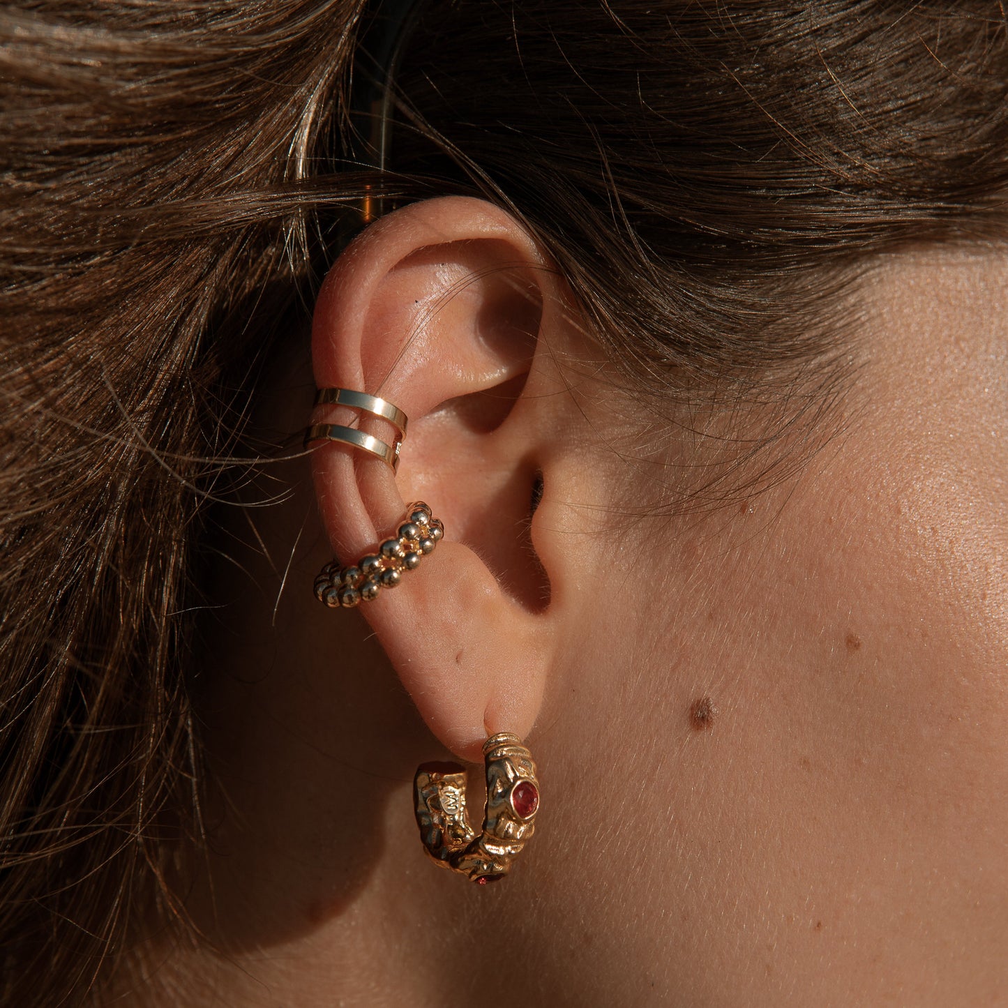 Double Glam Fake Piercing - Gold