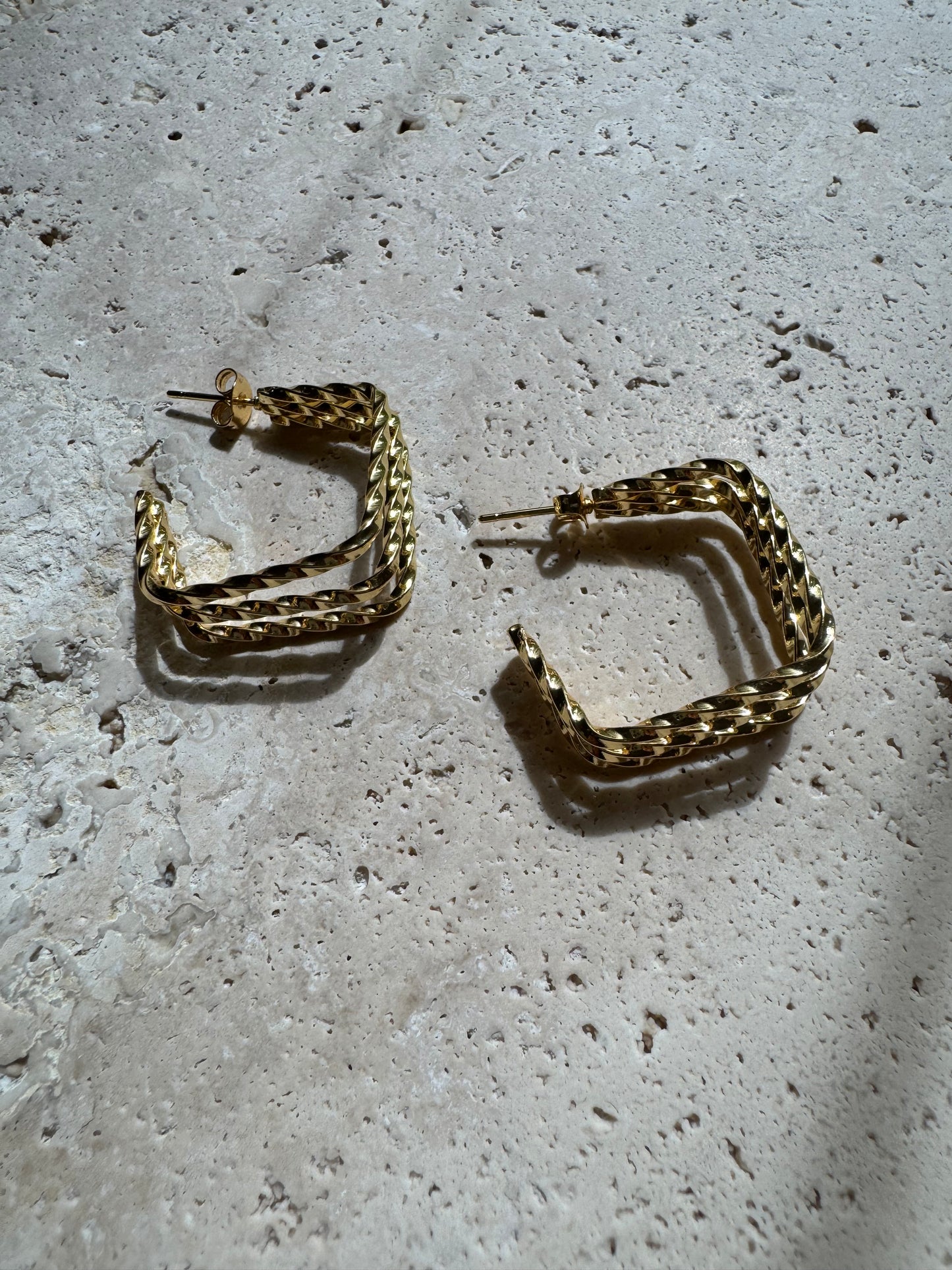 Golden Square Hoops | Modern Geometric Design