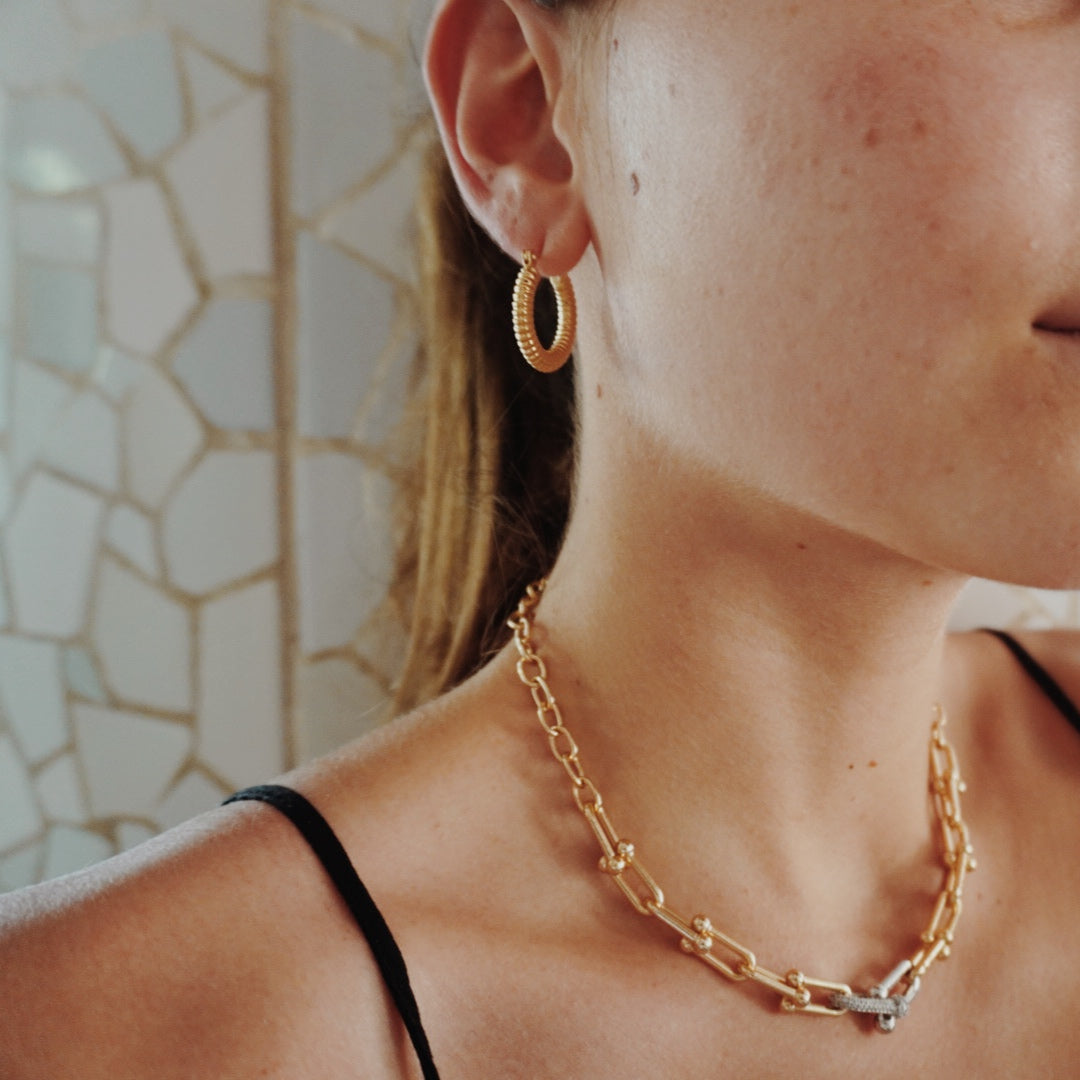 Lowe Hoops | 18K Gold Plated Steel