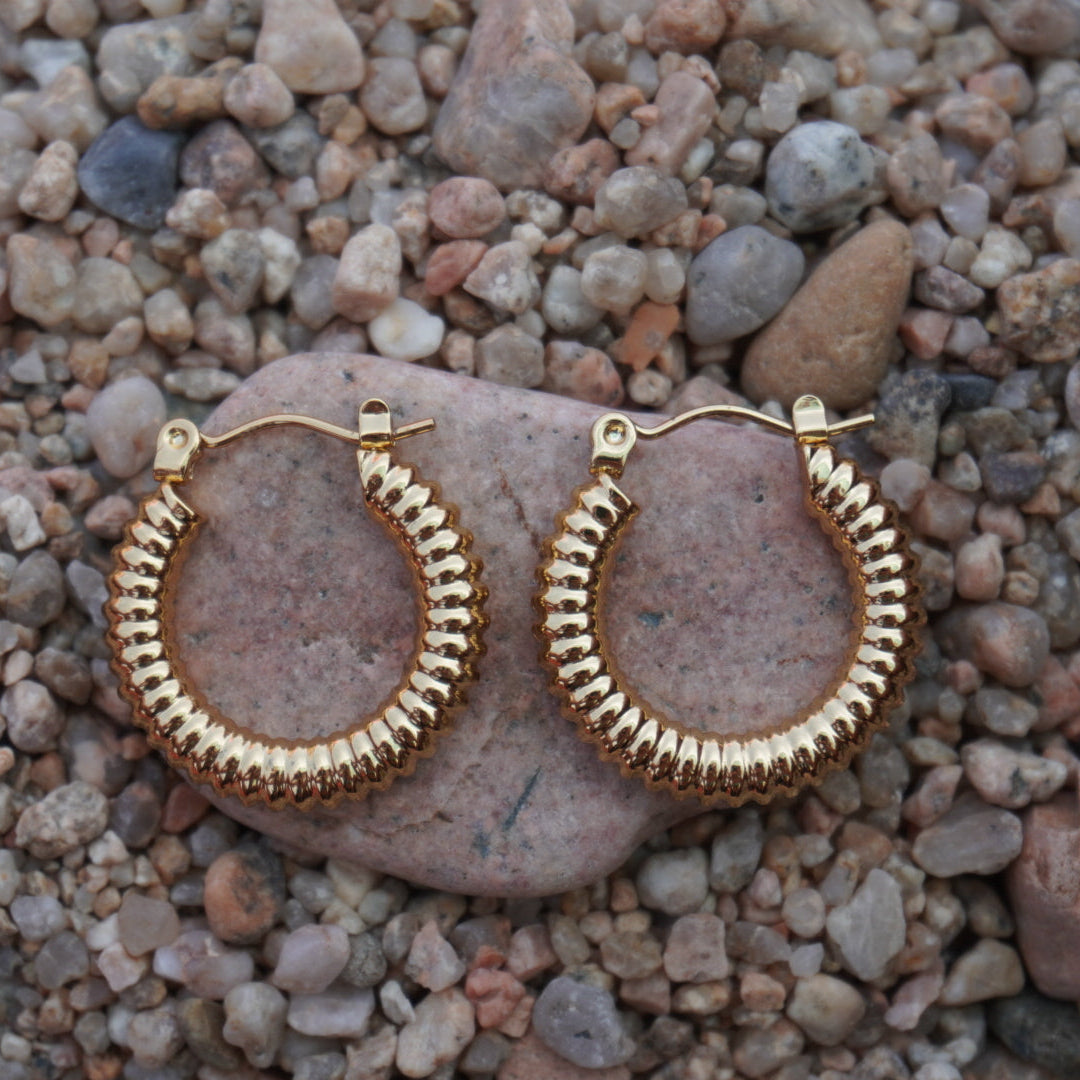 Lowe Hoops | 18K Gold Plated Steel