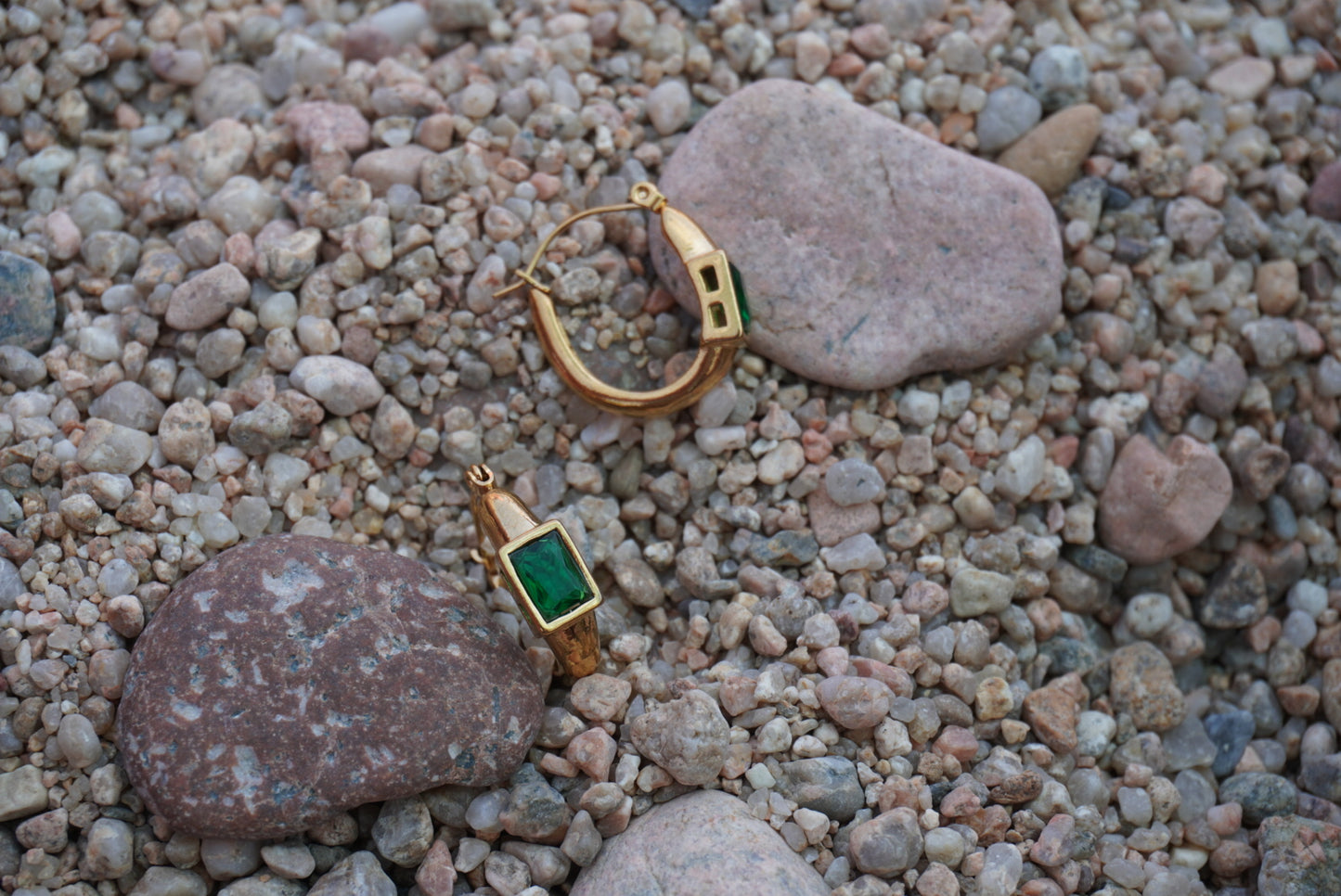 Olive Aura Earrings | 18K Gold Plated Steel