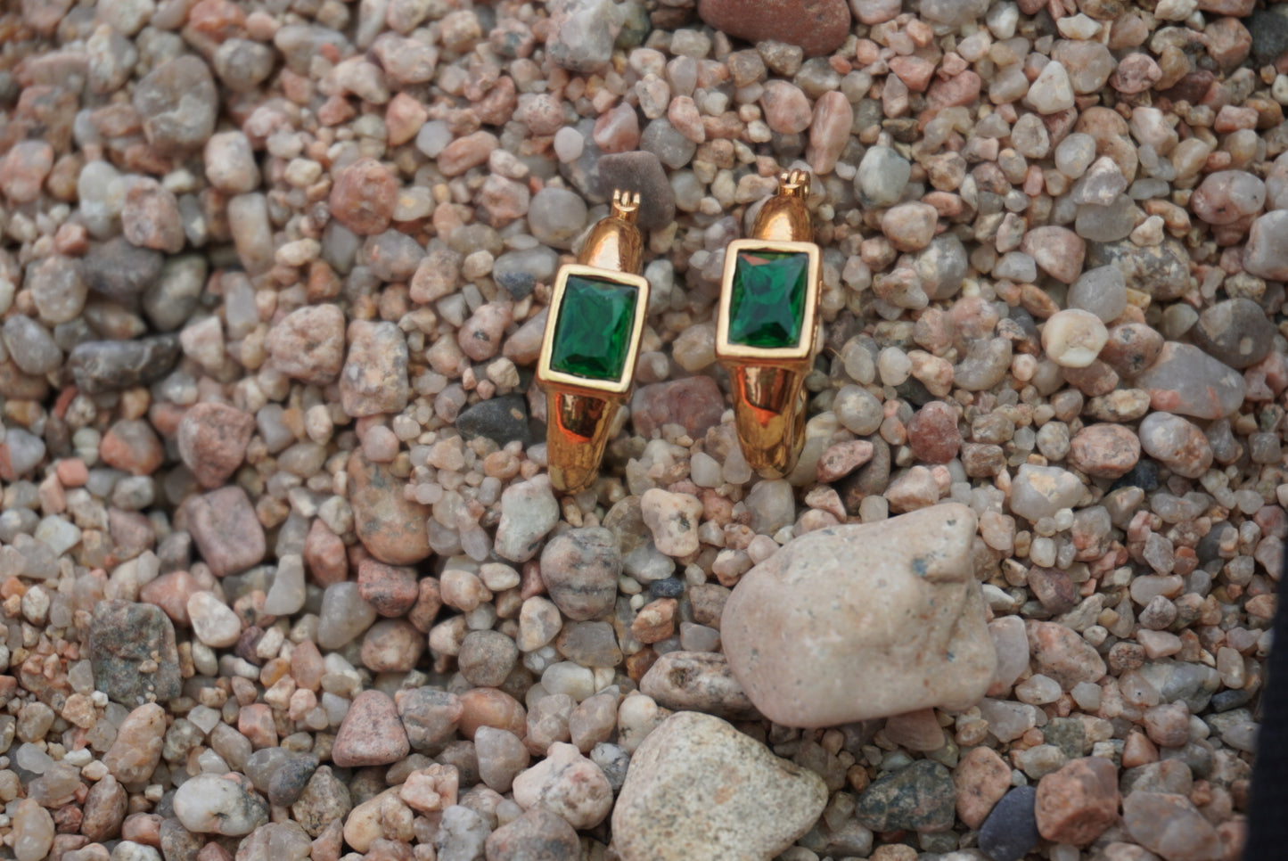 Olive Aura Earrings | 18K Gold Plated Steel
