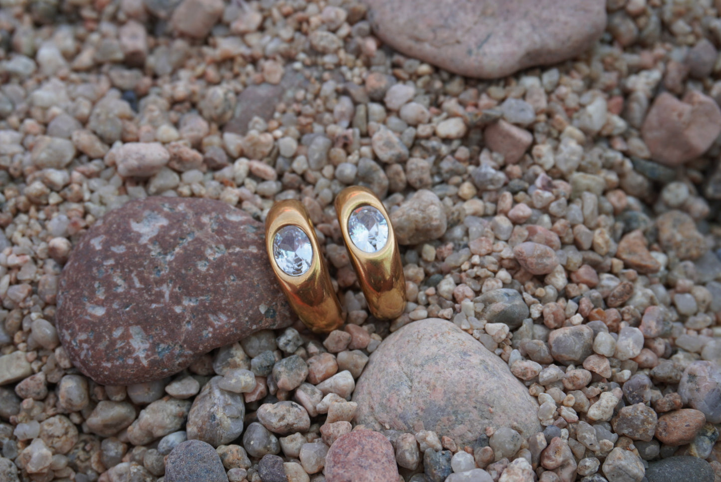 Cleo Earrings, 18K Gold Plated Steel