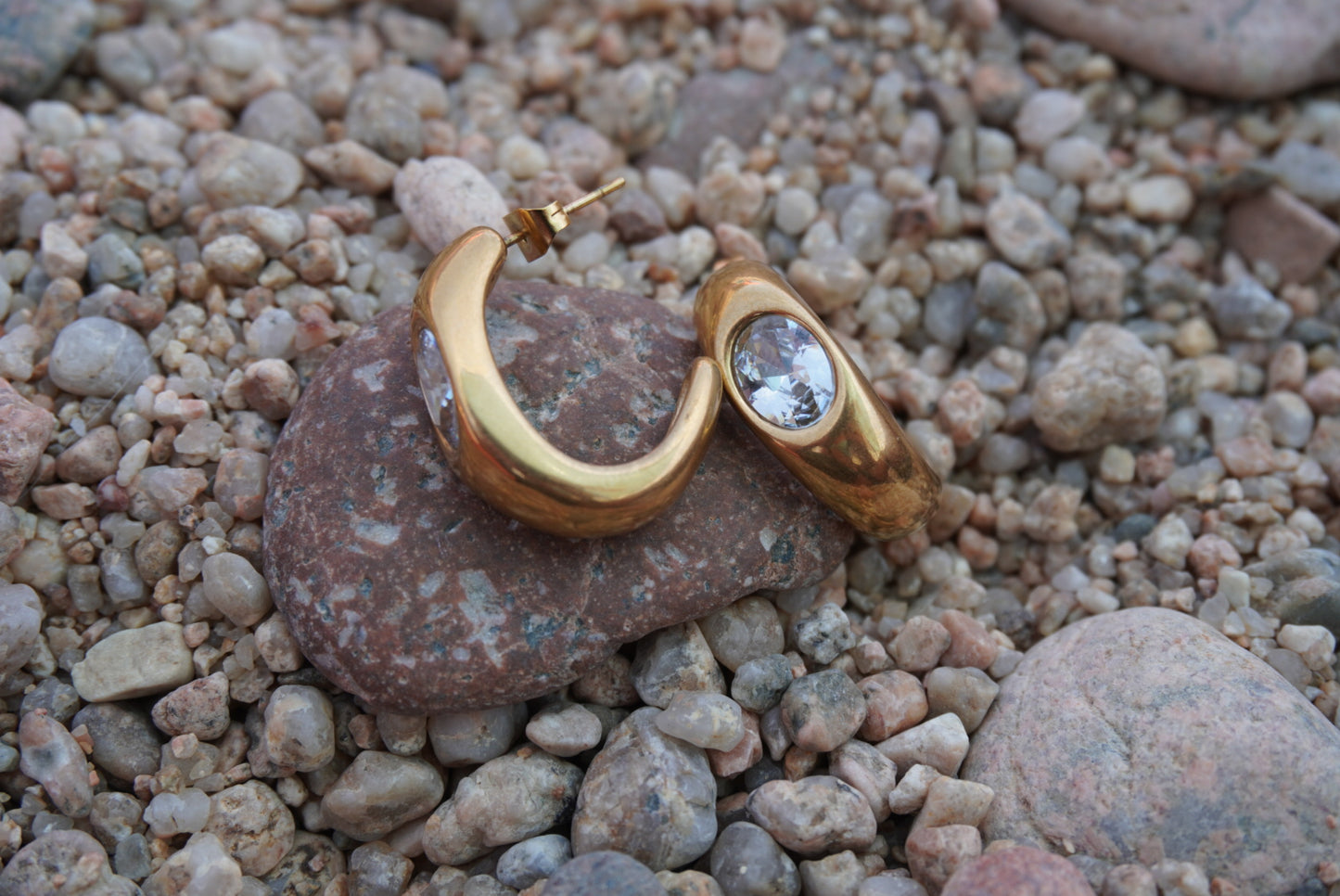 Cleo Earrings, 18K Gold Plated Steel