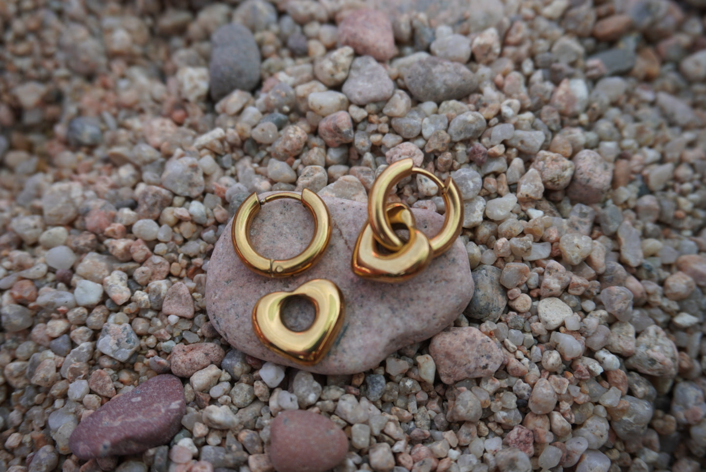 Amore Mio Hoops | 18K Gold Plated Steel
