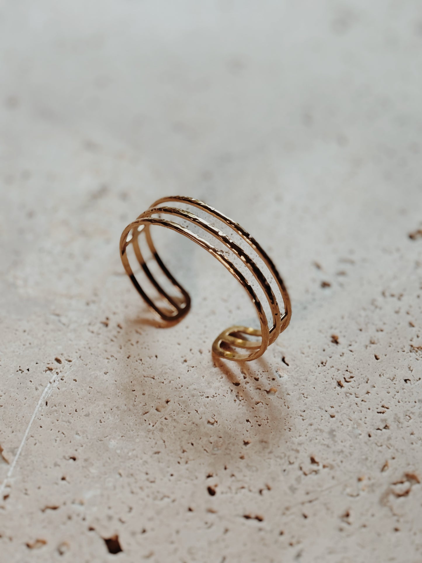 Tokyo Bracelet in Gold | Modern Triple Band Design