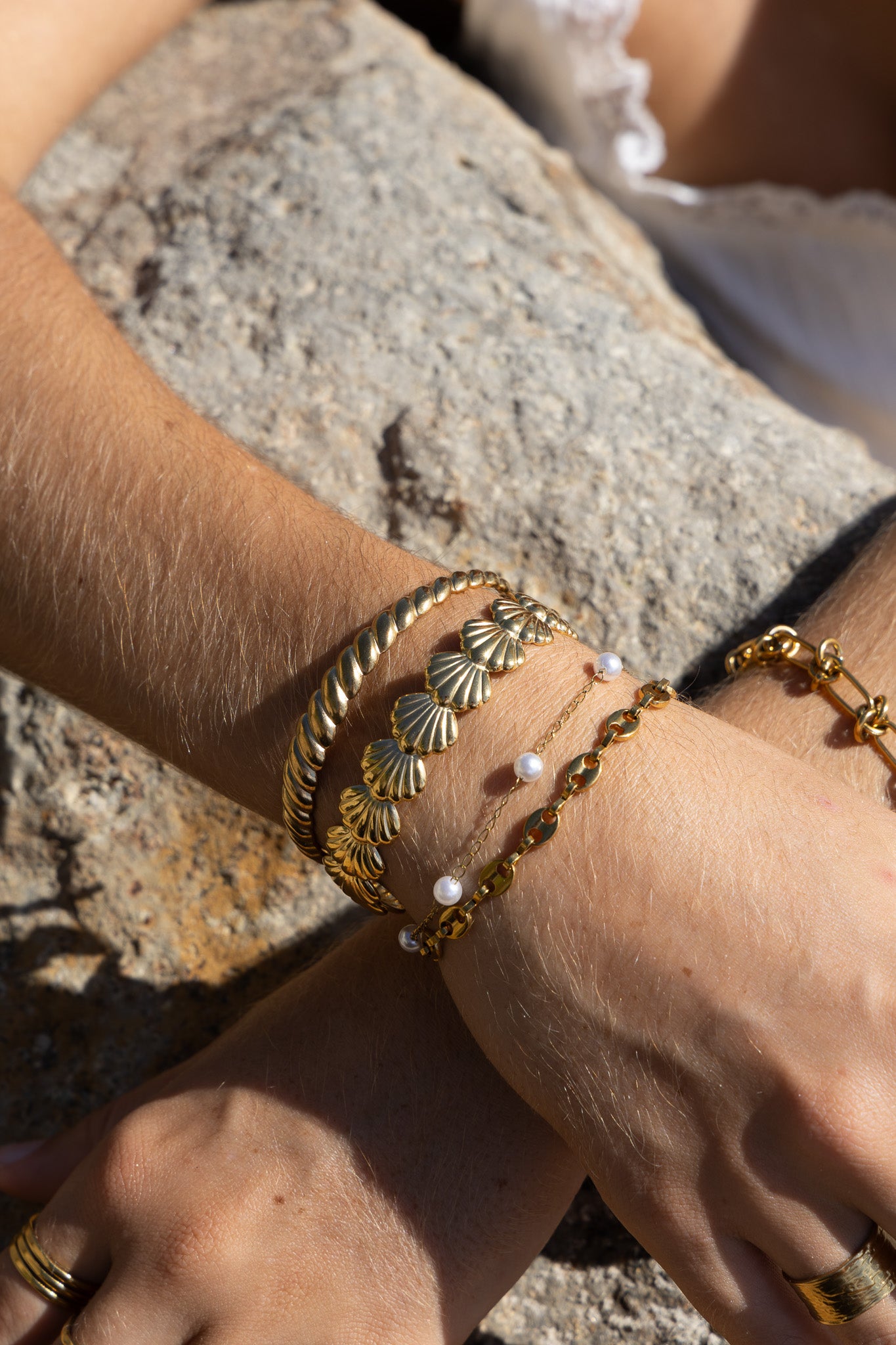 Golden Croissant Bracelet | Twisted Design