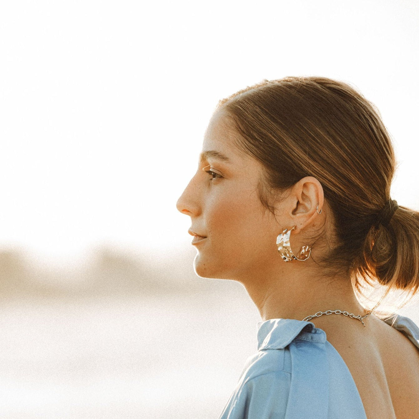 Mila Hammered Hoops