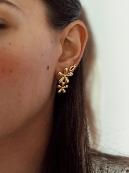Maggie Earrings | Double Flower Design
