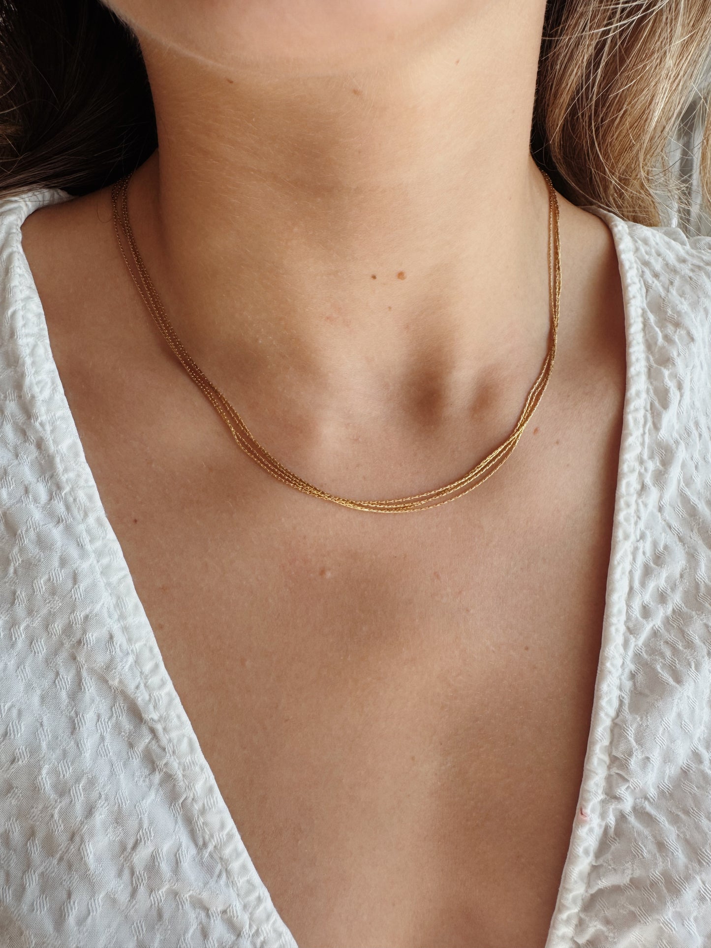 Megan Choker in Gold | Delicate Layered Elegance