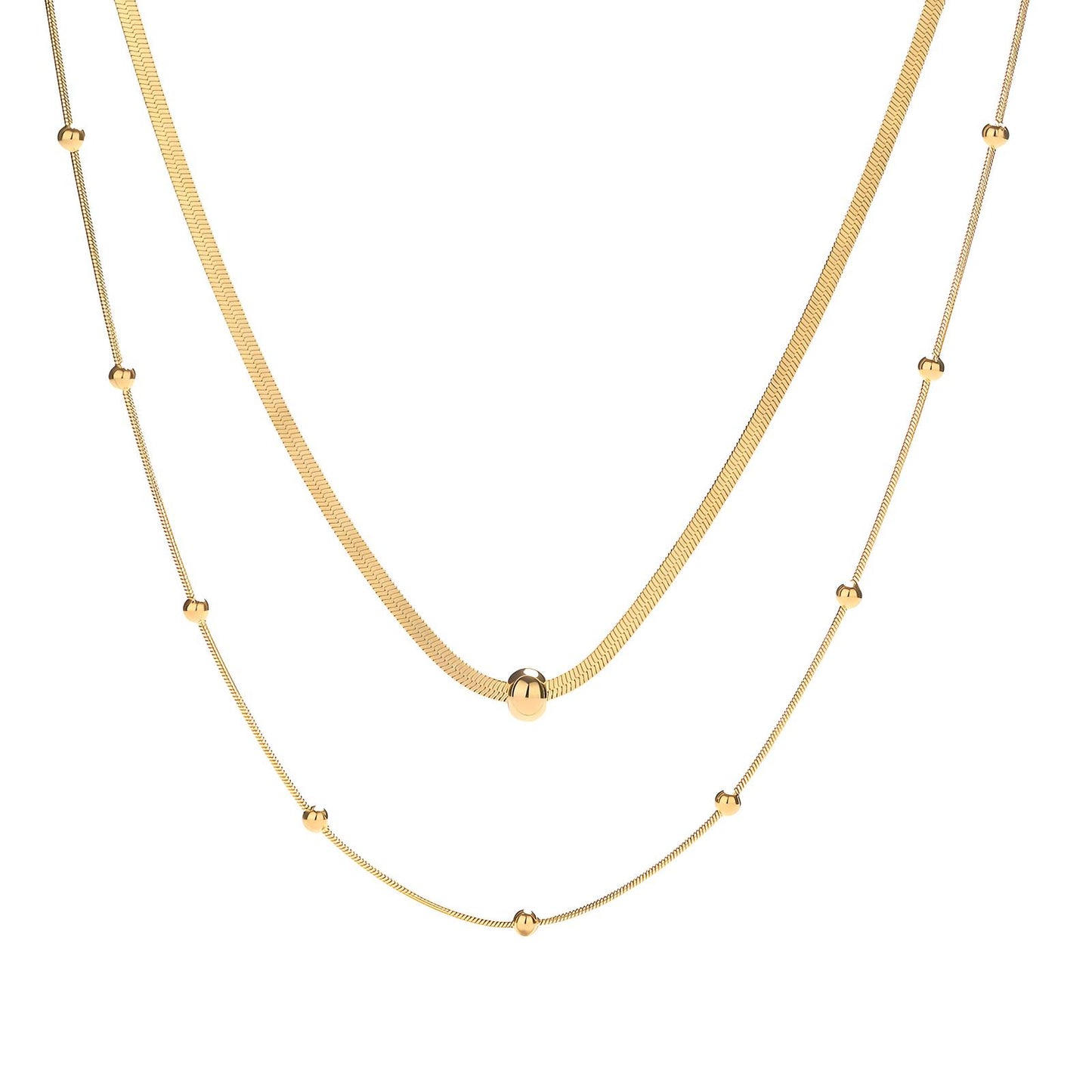 Stella Double Necklace - Gold