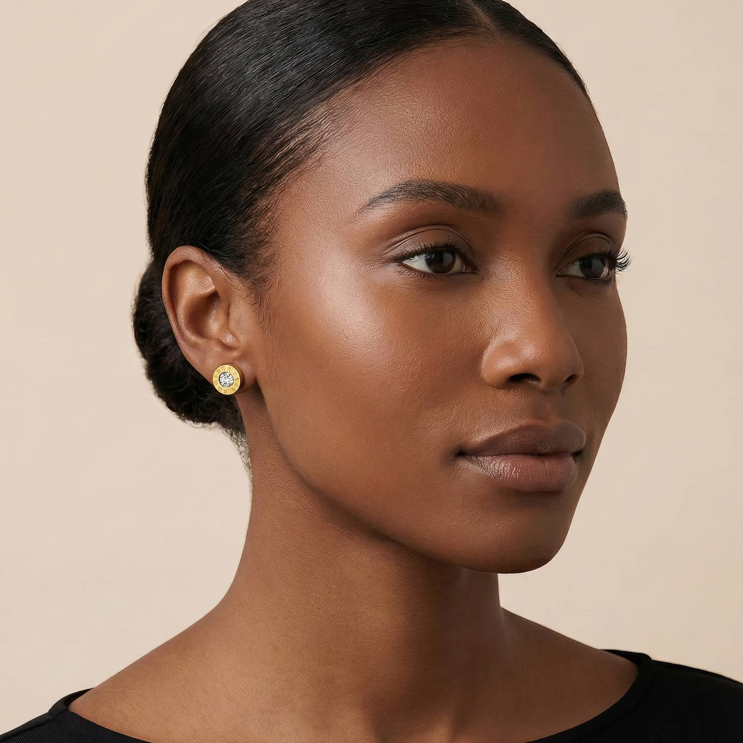 Ophelia Studs – Waterproof Roman Numeral Crystal Earrings