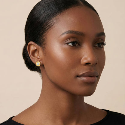 Ophelia Studs – Waterproof Roman Numeral Crystal Earrings