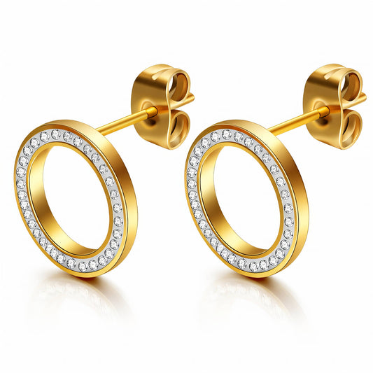 Orla Earrings – Waterproof Zirconia Circle Studs