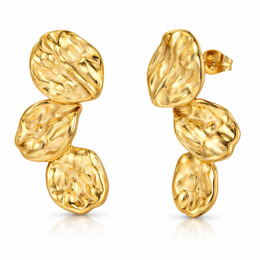 Layla Earrings – Waterproof Sculptural Gold Statement Earrings