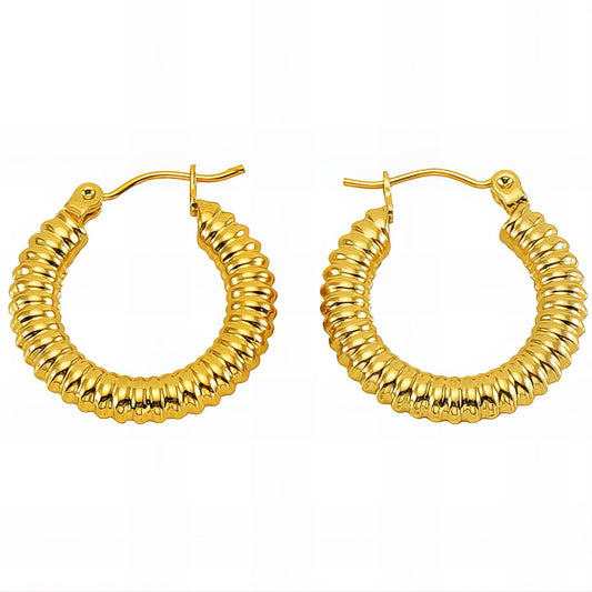 Lowe Hoops | 18K Gold Plated Steel