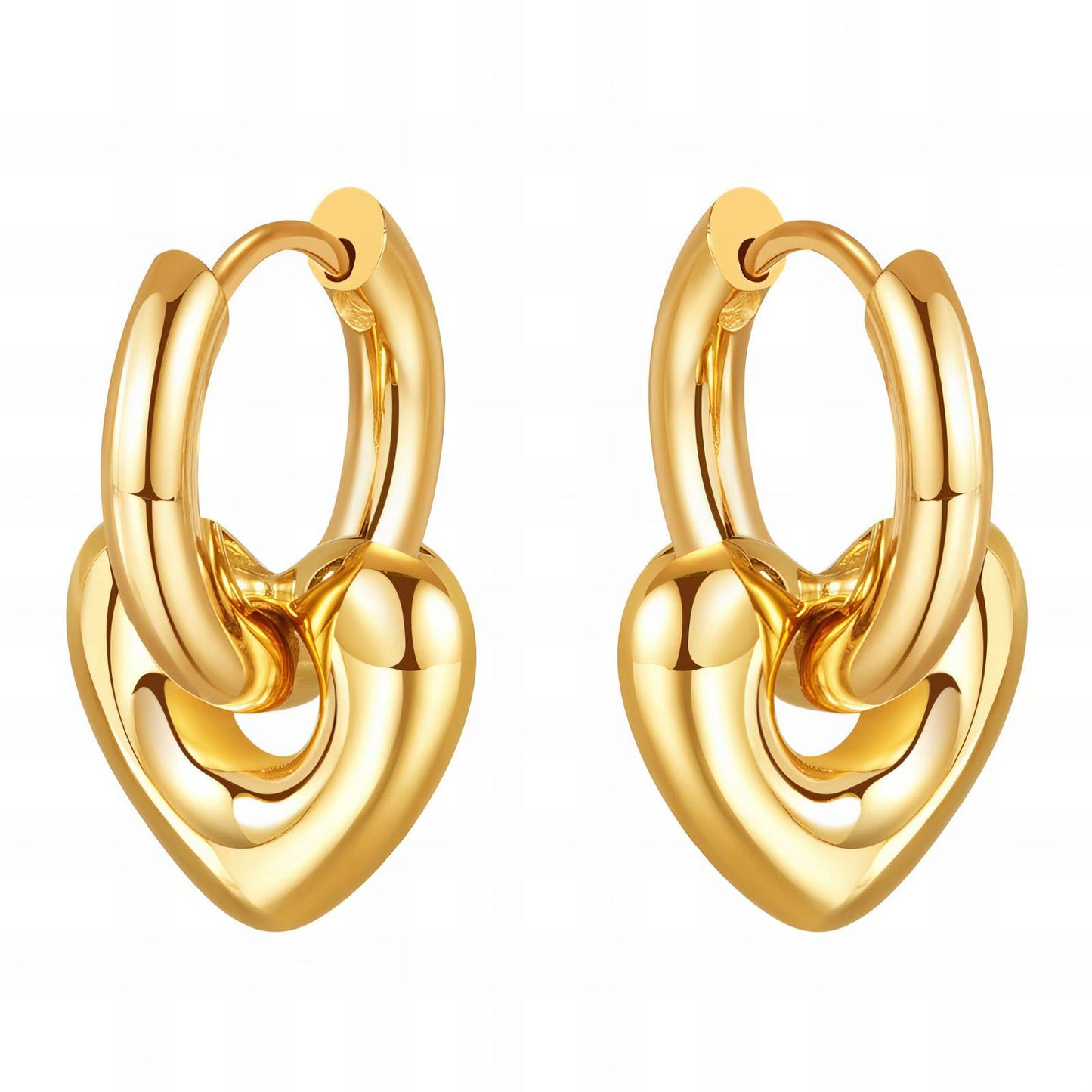 Amore Mio Hoops | 18K Gold Plated Steel