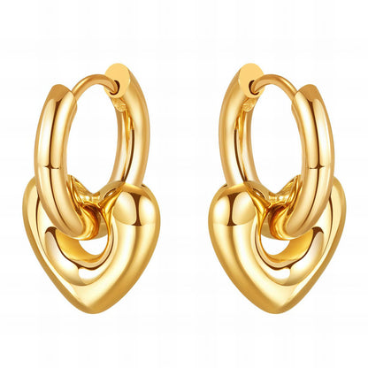 Amore Mio Hoops | 18K Gold Plated Steel