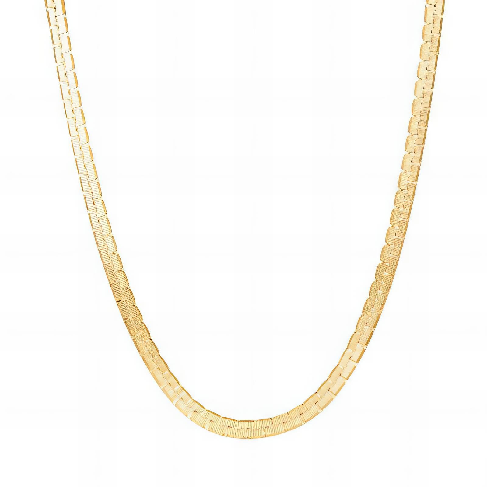 gold flat link athena chain necklace – waterproof, hypoallergenic jewelry by br jewelry