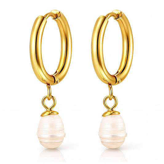 Freshwater Pearl Anna Hoops