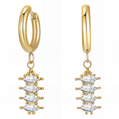 Crystal Cascade Hoops | Elegant Drop Design