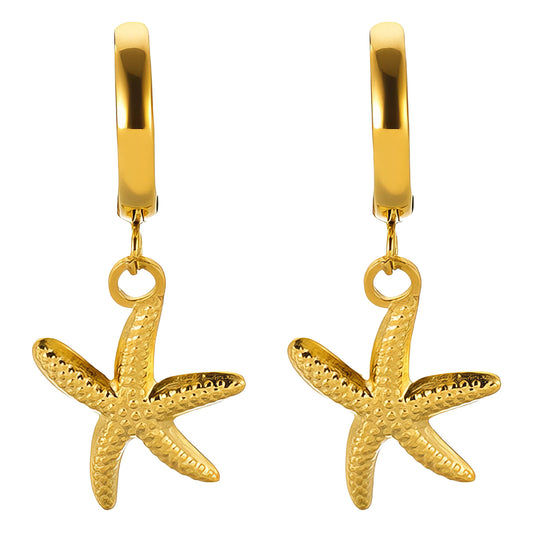Starfish Hoops | 18K Gold Plated Steel