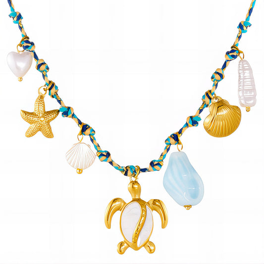 Turtle Necklace, 18K Gold Plated Steel