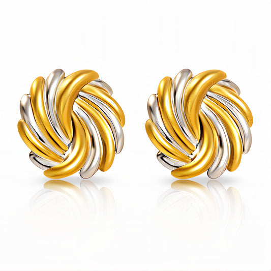 Flora Earrings – Two-Tone Sculptural Stud Earrings