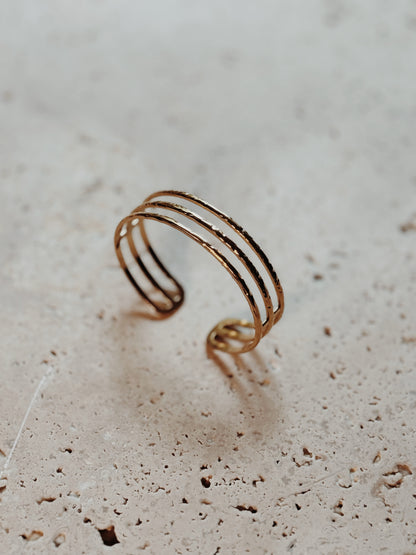 Tokyo Bracelet in Gold | Modern Triple Band Design