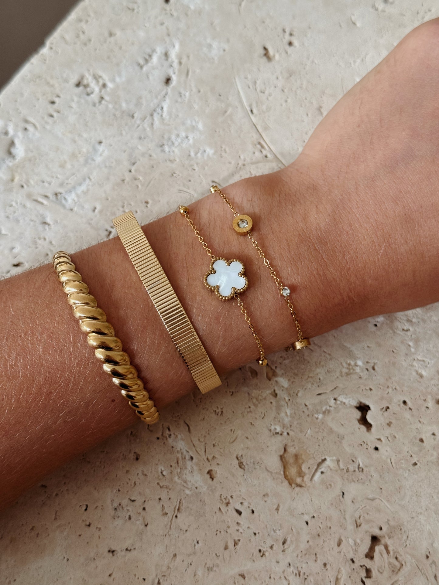 Golden Croissant Bracelet | Twisted Design