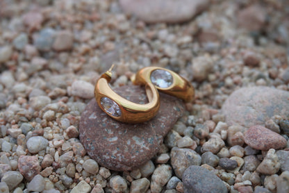 Cleo Earrings, 18K Gold Plated Steel