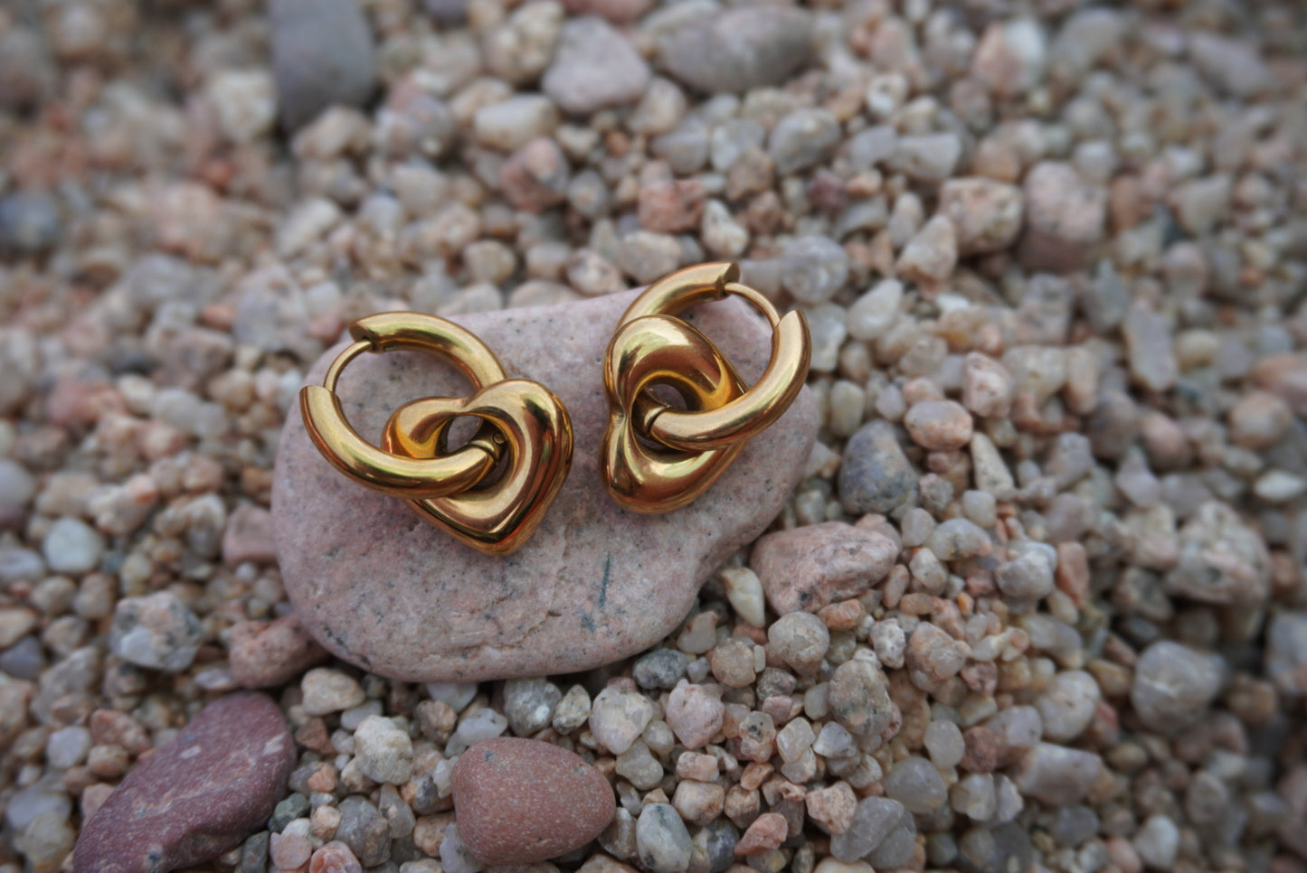 Amore Mio Hoops | 18K Gold Plated Steel