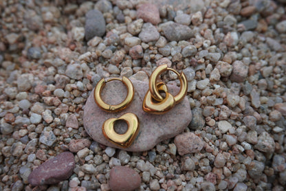 Amore Mio Hoops | 18K Gold Plated Steel