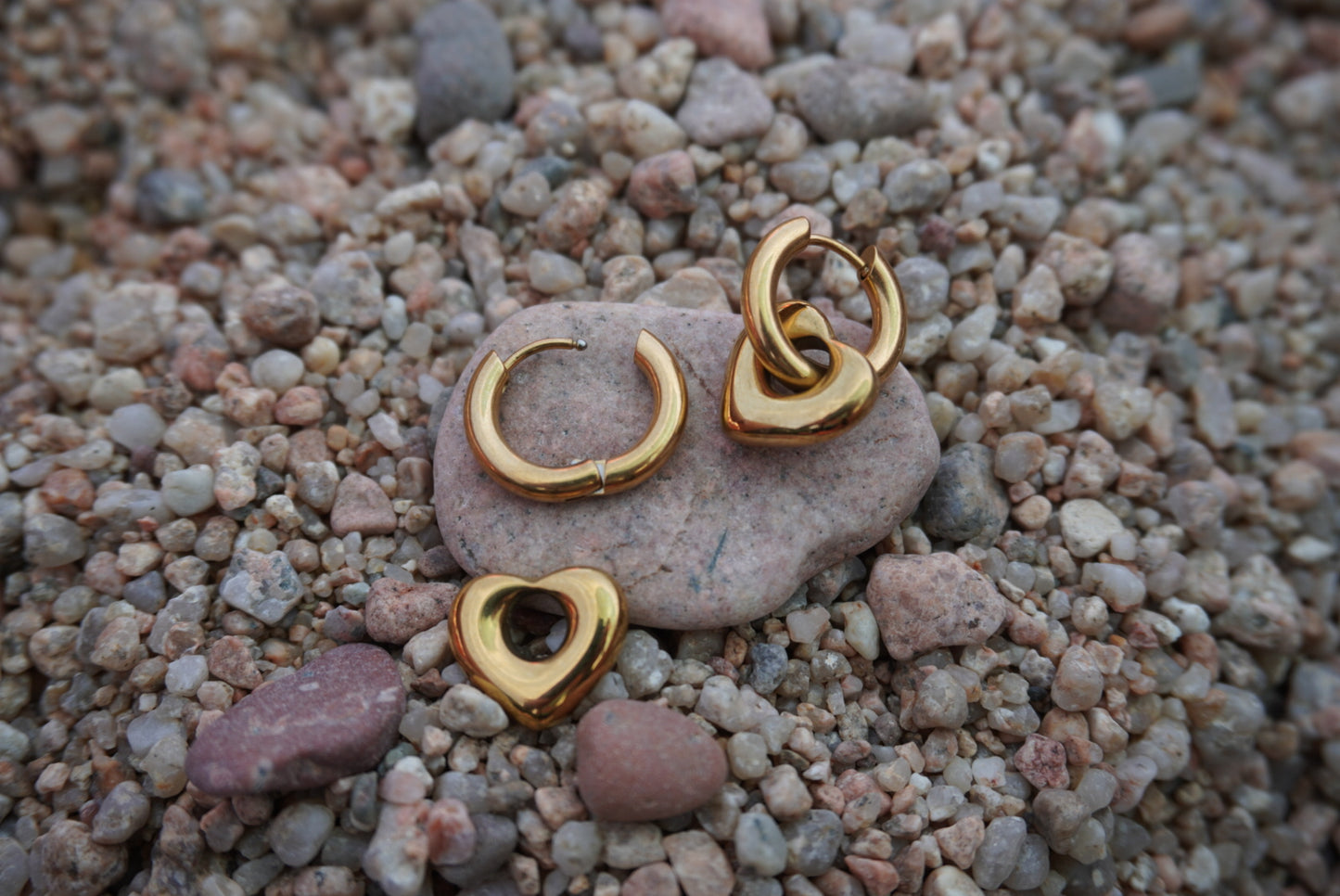 Amore Mio Hoops | 18K Gold Plated Steel