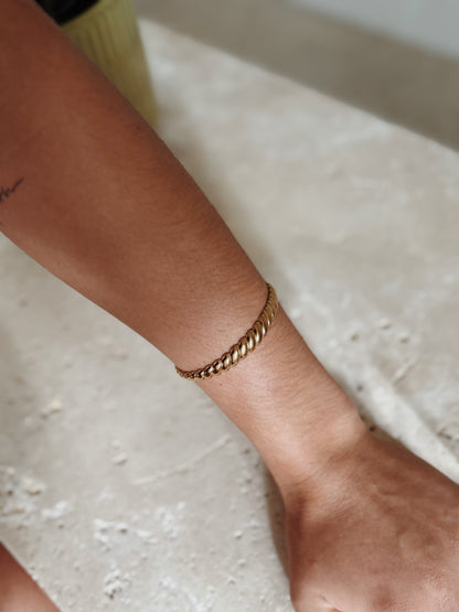 Golden Croissant Bracelet | Twisted Design