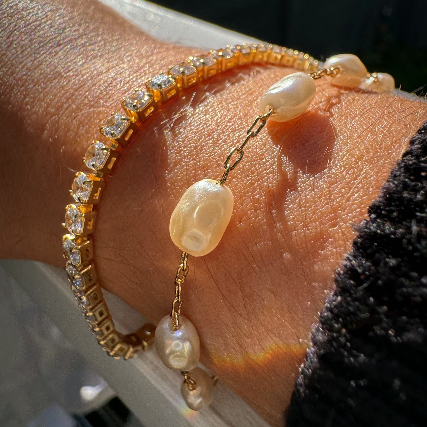 Claire Pearls Bracelet - Gold