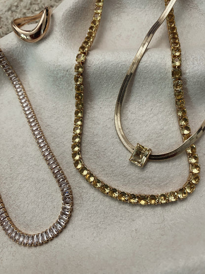 Choker Citrino Glam - Dourado