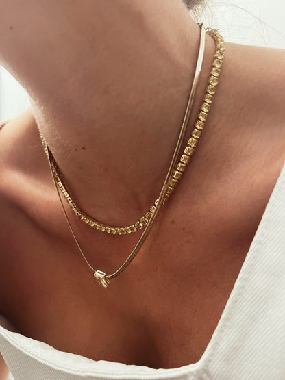 Choker Citrino Glam - Dourado